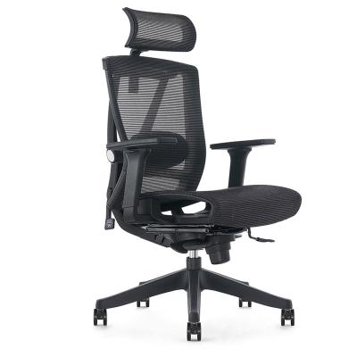 China Black Adjustable Comfortable Swivel Office Furniture Director (Height) Ergonomic Support Lumbar Office Rotation Chair for sale