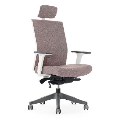 China Modern Swivel High Back Executive Ergonomic Manager Fabric Office Chair (Height) Adjustable With Headrest for sale