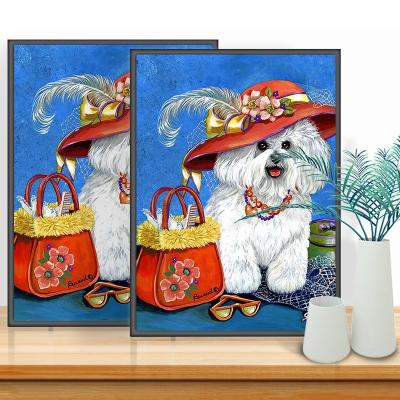 China Full Drill Cartoon Diamond Painting Dog Canvas Diamond Special Wall Painting Home Decor for sale