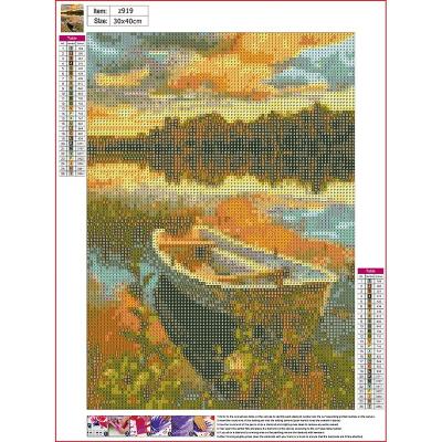 China Wholesale Home Decoration Boat Diamond Painting Full Rhinestone 5d Diy Embroidery Cartoon Cross Stitch Kits for sale