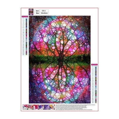 China Modern minimalist colorful cross stitch bedroom stickers cartoon diamond living room 5d tree dining room for sale