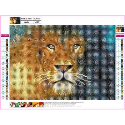 China New Cartoon Factory Outlet Design Lion Portrait Painting Picture Diamond Painting For Sale for sale