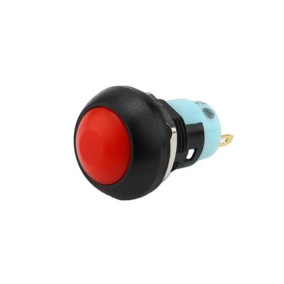 China PC XCE 12mm IP65 3A 250V Push Button Switch 1NO Plastic Self-Latching Gold Plated 2 Pin Terminal 33A AC for sale