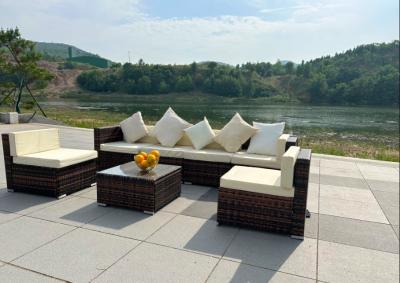 China Outdoor Indoor PE Rattan Sofa With Side Sofa , Middle Sofa , Ottoman , Coffee Table Rattan chair furniture set for sale