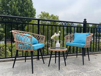 China Waterproof Rattan Coffee Table Chair Sets For Garden And Patio Rattan Woven Wicker Outdoor Furniture Set for sale