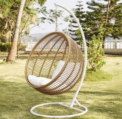 China Hanging Glider Outdoor Garden PE Rattan Swing Chair Hanging House Hotel for sale