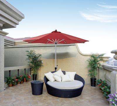 China Pool Outdoor Lounge Chair With Umbrella Canopy SunShade Cantilever Garden Parasol Patio Furniture for sale