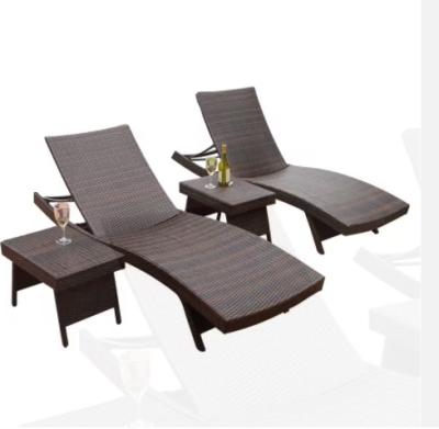 China LC1008 Hotel Rattan Style Outdoor Wicker Sun Loungers Pool Outdoor for sale