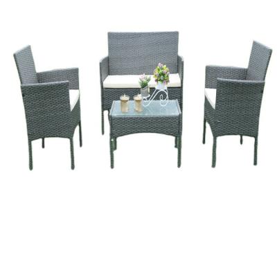 China Garden Wicker Table And Chairs Plastic Wicker Sofa Set Rattan Patio Leisure Furniture for sale