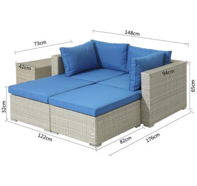 China Outdoor Wicker Rattan Furniture Patio Chair Garden Table Leisure Rattan Sofa Set for sale