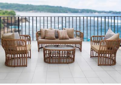 China Large Rattan Casual Dining Set Villa Patio Garden Courtyard Hand Woven Couch Home for sale