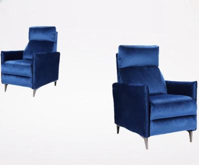 Cina Vintage Blu Velvet Pull Out Letto Divani Recliner Divano Singolo Soggiorno Ufficio in vendita