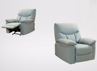 China Muebles de la sala de estar de tejido de tecnología Power Leather Recliner Sofa Set Grey en venta