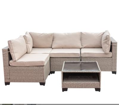 China Rattan Corner Sofa Patio Set Modern Luxury Cut Aluminum Frame Hotel Villa Home for sale