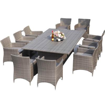 China 8 Seater  9 Seater Rattan Garden Furniture Sofa Dining Table Set Modern Rattan for sale