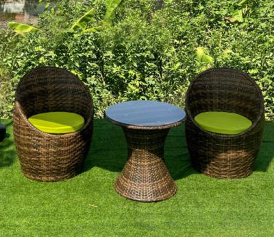 China Egg Shape Modern Rattan Dining Set Patio Outdoor Rattan Wicker Furniture Sets for sale