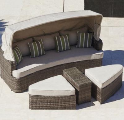 China Hotel Outdoor Patio Garden Sunbathing Lounger Sofa Furniture Luxury 228x88x78cm for sale