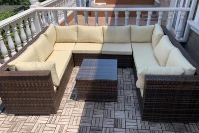 China Rattan Lounge Sofa Set Outdoor Garden Patio Furniture Waterproof Sunproof Outdoor for sale