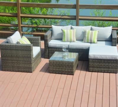 China 6Pcs Deep Seating Patio Wicker Outdoor Garden Furniture Rattan Sofa Couch for sale