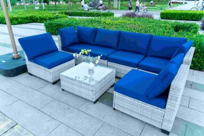 China Buitenmeubilair rattan woonkamer sofa geweven balkon combinatie rattan stoel stand vrijetijdsbesteding bar thuis Te koop