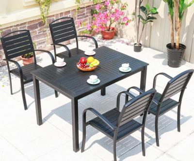 China WPC Furniture Set Anti-Corrosion Patio Outdoor Outdoor Leisure Balcony Garden Cafe Outdoor Table And Chairs Set à venda