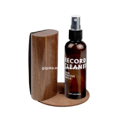 China Vinyl Records Cleaning Back Good Vinyl Record Cleaning Set with Customized Record Cleaner Brush lp vinyl record cleaning kit for sale