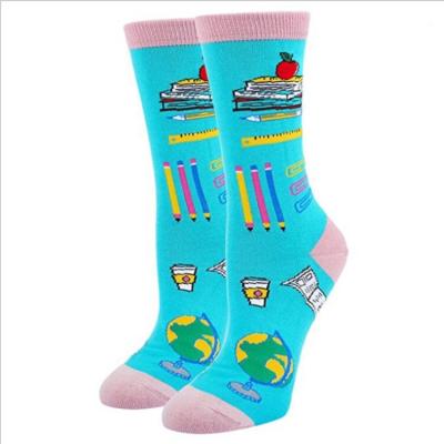 China QUICK DRY warm socks stationery autumn and winter happy print festival socks gift sports cotton socks 1 for sale