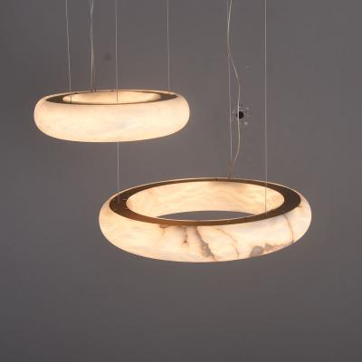 China Modern Customization Alabaster Chandeliers and Pendant Lights Alabaster Ring pendant for dinning room for sale