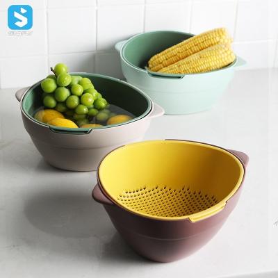 China Sustainable Price Kitchen Strainer Bowl Set , Plastic Kitchen Sink Strainer Washing Bowl for sale