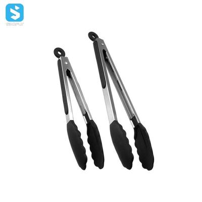 China Sustainable Stainless Steel Kitchen Baking Tool Kit Toaster Food Tongs Kitchen Accessories Kitchen Bread Tongs for sale