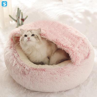 China Best Selling Fluffy Dog Stocked Cat Pet Beds Soft Plush Animal Sleep Bed Dog Pet Beds and Accessories for sale