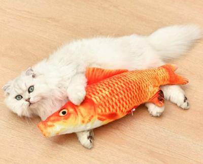 China Wholesale USB Stocked Electric Interactive Fish Cat Toy Artificial Fish Toys Soft Cat Big Hugging Plush Multi Train Cat Toy for sale