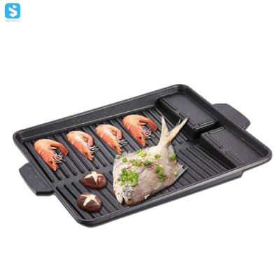 China Gas Cooker Smokeless Non-Stick Professional BBQ Bakeware Sets Steak Frying Baking Dishes and Pans Roasting Grill Pan for sale