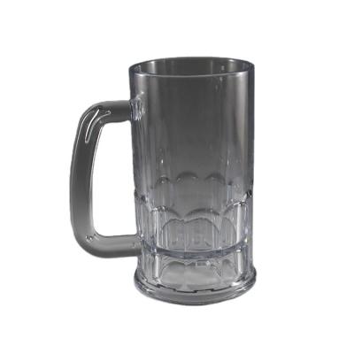 China 12oz Unbreakable PC Cup Beer Mug Plastic Clear Hard Plastic Reusable Glass Tumbler With Unbreakable Handle 360ml China Factory Wholesale for sale