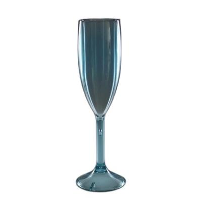 China Reusable Plastic Champagne Cup Blue Champagne Flutes Unbreakable Wine Goblet 170ml Cambridge Unbreakable Plastic Goblet Cup for sale