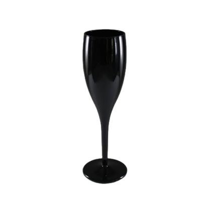 China Factory Wholesale Reusable China 4 Ounce Unbreakable Glass Champagne Tumbler Cups Black PC Plastic Unbreakable Plastic Cup Tumbler 130ml for sale