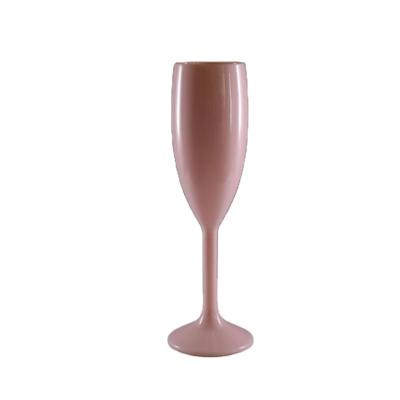 China Factory Wholesale Reusable Shatterproof Glass 6 Ounce Tumbler PC Plastic Unbreakable 170ml China Champagne Flutes Pink Plastic Goblet for sale