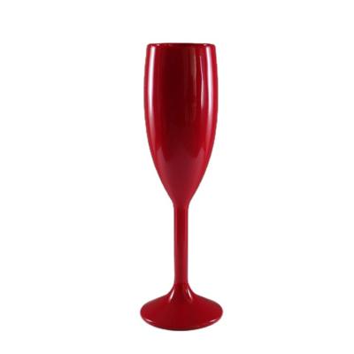 China Factory Wholesale Unbreakable Reusable Wine Glass 6 Ounce Unbreakable Plastic PC Cup Champagne Flutes Red Plastic Goblet 170ml China for sale