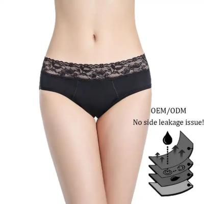 China Plus Size Antibacterial Women's Briefs Absorbent Incontinence Underwear 4 Layers Leak Proof Menstrual Period Panties for sale