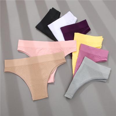 China High Quality Customized Women's Solid Color Cotton Breathable Seamless Modal Thongs for sale