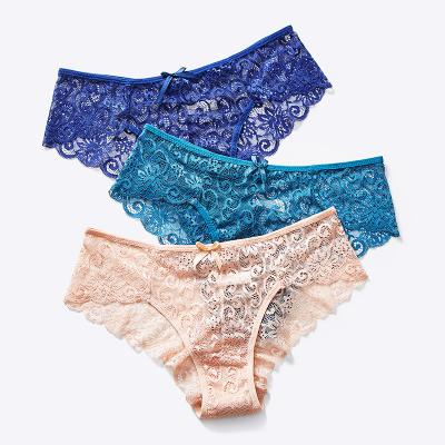 China Breathable Briefs Lace Panties Women's Underwear Sexy Ice Silk Satin Ladies Seamless Panties Women's Briefs for sale