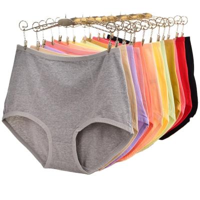 China Women's Antibacterial Briefs Plus Size Cotton Underwear Breathable Comfortable Soft Women's High Waist Panties for sale