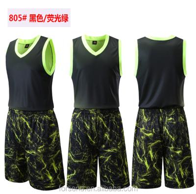 China Youth Best Cheap Reversible Custom Made Green Black And Neon Basketball Tank Top Antibacterial Sublimation Uniform Design for sale