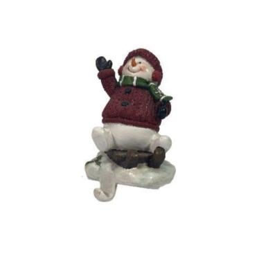 China Europe Winter Christmas Mini Snowman Crafts Resin Table Decoration for sale