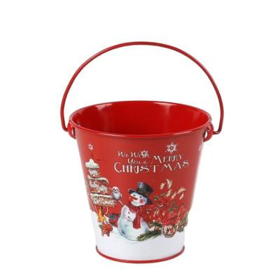 China Europe Christmas Candy Decoration Portable Festival Iron Gardening Bucket Small for sale