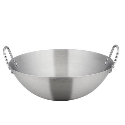 China High Quality Viable Kitchen Ware Sincerity Carbon Steel Stainless Steel Wok Chinese Wok Casserole for sale