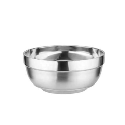 China Sustainable Wholesale Soup Bowl Heat Insulated Salad Mixing Bowls 304 Stainless Steel Double Walled Serving Rice Bowl for sale