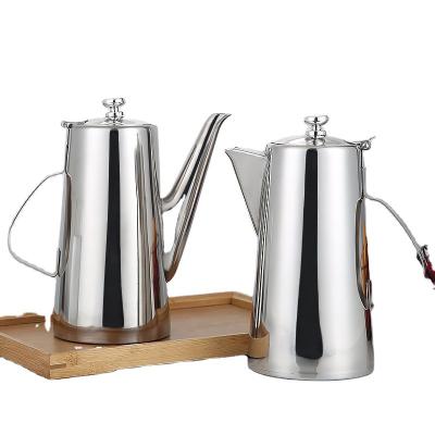 China Stylish Contemporary Stainless Steel Thickened Teapot Coffee Tea Water Kettle For Home Restaurant Kettle Square Clear Filter Baskets for sale