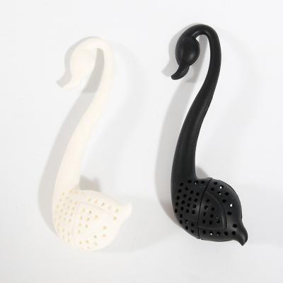 China Viable Factory Wholesale Custom Made Eco-Friendly Silicone Insulated Single Silicone Swan Logo Infuser Teas for sale