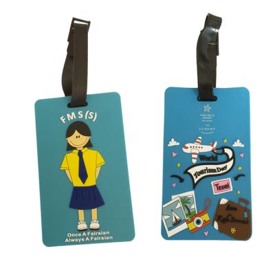 China Durable Cheap Bulk Customized Printing Logo PVC Luggage Tags With Loop Strap for sale